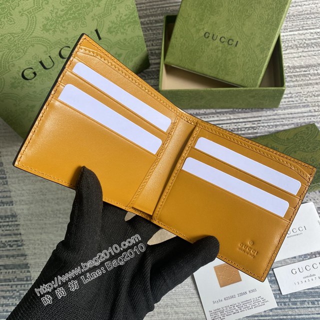 Gucci新款包包 古馳壓花全皮男士短錢包 Gucci男士短夾 625562  ydg3047